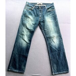 Levis 505 Jeans Mens 34x32 Straight Fit Medium Wash Blue Denim